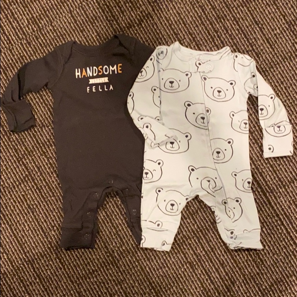 2pc Carter’s baby boy footless pajama bundle